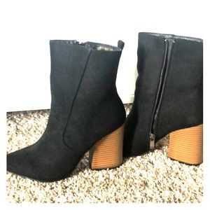 Black suede boots